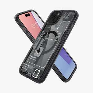 Spigen Ultra Hybrid Zero One (MagFit) case for iPhone 15 in Zero One Black – detail image 2
