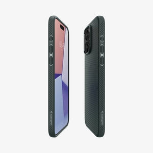 Spigen Liquid Air case for iPhone 15 Pro in Abyss Green – detail image 1