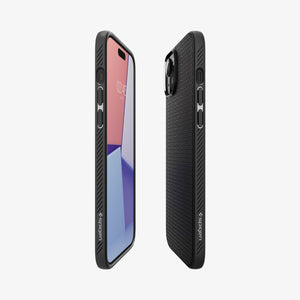 Spigen Liquid Air case for iPhone 15 Plus in Matte Black – detail image 2