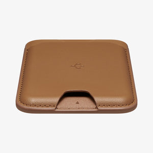 AMP02284 - MagSafe Card Holder Valentinus (MagFit) in black showing the card holder attached to back of device