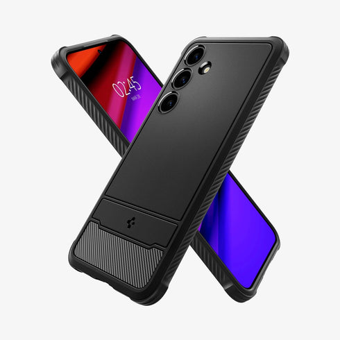 ACS07286 - Galaxy S24 Ultra Case Rugged Armor in Matte Black showing the back