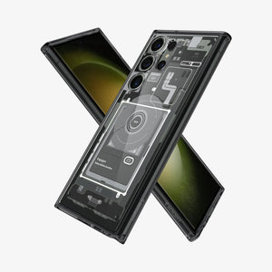 ACS05620 - Galaxy S23 Ultra Case Ultra Hybrid in zero one showing the back