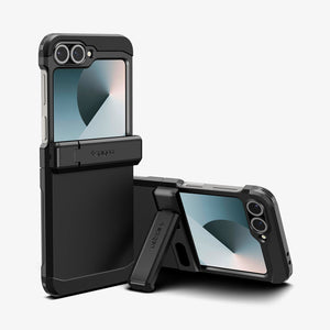 Spigen Galaxy Z Flip 7 FE / Z Flip 6 Case – Tough Armor Pro (MagFit) — Black, fit, construction or use view 5