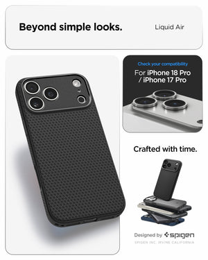 Spigen iPhone 18 Pro Liquid Air - Matte Black - feature illustration 39