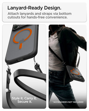 Spigen iPhone 18 Pro Ultra Hybrid Matte (MagFit) - Frost Black Orange - feature illustration 78