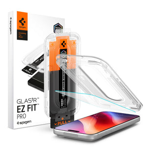 Spigen iPhone 18 Pro Max GLAS.tR EZ Fit Pro 1 Pack with one clear protector, alignment tray and retail box