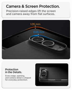 Spigen iPhone Duo Air Skin Aramid MagFit - Raised camera and screen protection