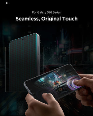 Spigen Galaxy S26 EZ Fit Pro HD Privacy – touch interaction
