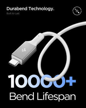 White Spigen EB10015CC 100W USB-C cable feature 5: DuraBend construction
