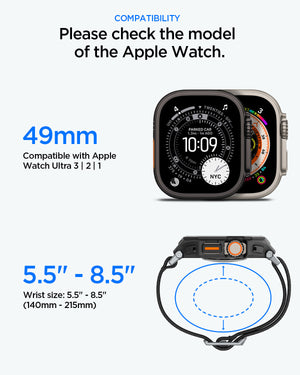 Spigen Apple Watch Ultra 3 / 2 / 1 (49mm) Case + Band – Lite Fit Pro with Glass — fit, construction or installation view 9