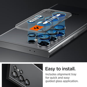 Spigen Galaxy S24 Ultra Lens Protector – Optik Pro EZ Fit (2 Pack) – Black – product image 9