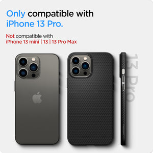 Spigen Liquid Air case for iPhone 13 Pro in Matte Black – exact-device compatibility guide