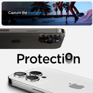 Spigen iPhone 15 Pro Max / 15 Pro Lens Protector – Optik Pro EZ Fit – Silver product image 10