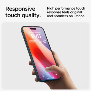 Spigen iPhone 16 Plus / iPhone 15 Plus Screen Protector – GLAS.tR EZ Fit (2 Pack) – Clear – product image 6