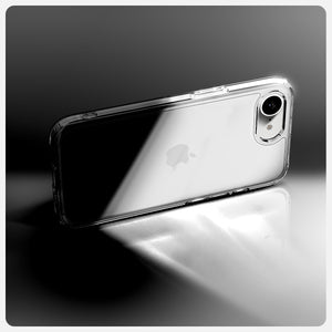 Spigen iPhone 17e and iPhone 16e Ultra Hybrid case in Crystal Clear - angled clear case view