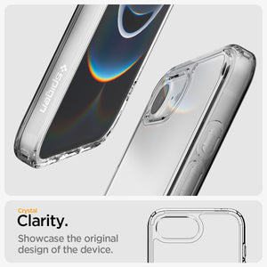 Spigen iPhone 17e and iPhone 16e Ultra Hybrid case in Crystal Clear - long-lasting clarity feature