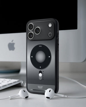 Spigen iPhone 17 Pro Max Case – Ultra Hybrid Classic (MagFit) - Classic Black - back with AirPods