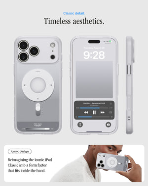 Spigen iPhone 17 Pro Max Case – Ultra Hybrid Classic (MagFit) - Classic Silver - retro Classic design detail
