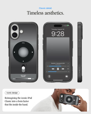 Spigen iPhone 17 Ultra Hybrid Classic MagFit case in Classic Black - iPod-inspired Classic design