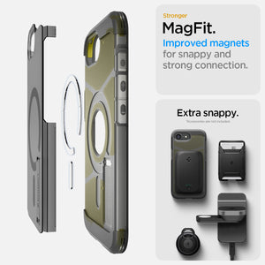 Spigen iPhone 17e and iPhone 16e Case – Tough Armor (MagFit) – Frost Black – detail image 15