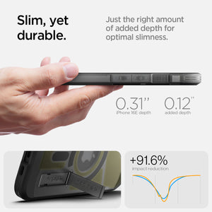 Spigen iPhone 17e and iPhone 16e Case – Tough Armor (MagFit) – Frost Black – detail image 17