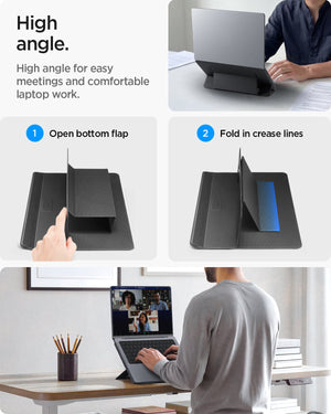 AMP11116 - Slim Fold Laptop Stand | LD201-S7 showing high angle