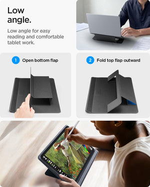 AMP11116 - Slim Fold Laptop Stand | LD201-S7 showing low angle