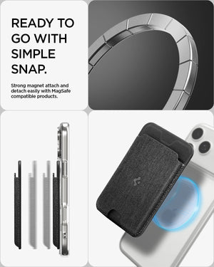 Spigen Urban Fit MagFit 5-Card Wallet - magnetic attachment