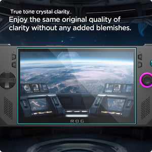 Spigen clear Glas.tR EZ Fit display clarity on ROG Ally X