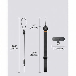 Spigen Universal Phone Wrist Strap – Adjustable Lanyard — wrist strap and adapter dimensions