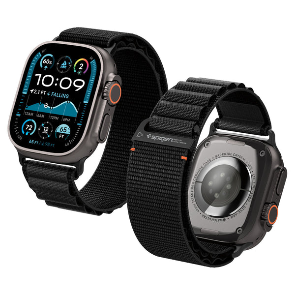 Spigen רצועת Apple Watch WBF1 – תואמת ל-Ultra 3/2/1 (49 מ"מ), סדרה 11/10 (46 מ"מ), 9/8/7 (45 מ"מ), 6/5/4 (44 מ"מ)