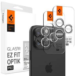Spigen iPhone 17 Pro Max / 17 Pro Lens Protector – Optik Pro EZ Fit - Crystal Clear - two-pack clear lens protector kit