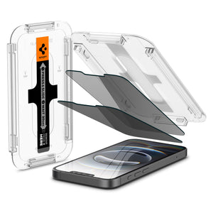 Spigen iPhone 17e / 16e / 14 / 13 / 13 Pro Screen Protector GLAS.tR EZ Fit Privacy view 2