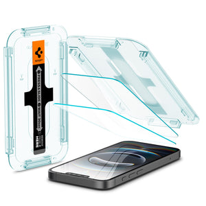 Spigen iPhone 17e / 16e / 14 / 13 Pro / 13 Screen Protector GLAS.tR EZ Fit | Sensor Protected (2 Pack)