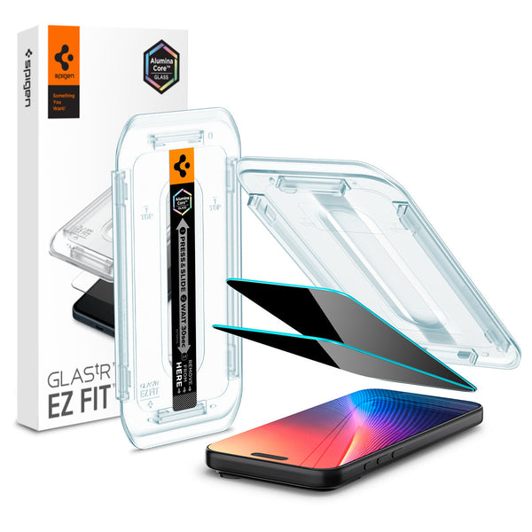 מגן מסך Spigen iPhone 16 Pro Max / 16 Pro – GLAS.tR EZ Fit | פרטיות