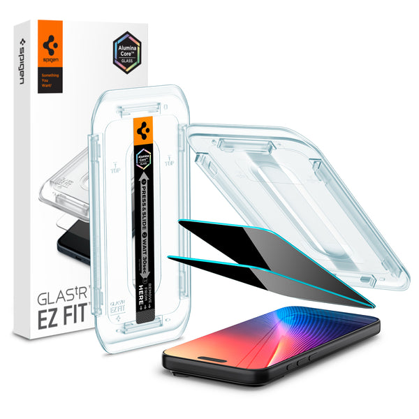 מגן מסך Spigen iPhone 16 Pro Max / 16 Pro – GLAS.tR EZ Fit | פרטיות
