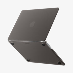 Spigen MacBook Air 13-inch Air Skin in Frost Black showing the top, bottom and side