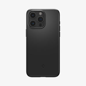 Spigen Thin Fit case for iPhone 15 Pro in Black – rear view main image