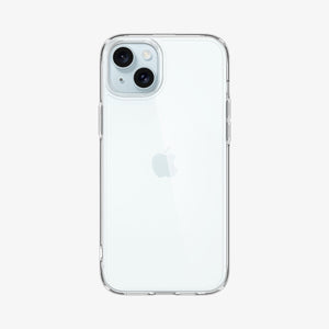 Spigen Ultra Hybrid case for iPhone 15 in Crystal Clear – rear view main image