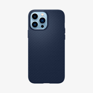Spigen Liquid Air case for iPhone 13 Pro Max in Navy Blue – back view