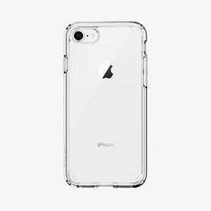 042CS20924 - iPhone SE Ultra Hybrid case in rose crystal showing the back