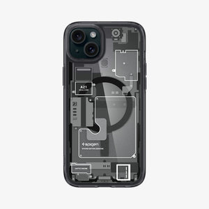 Spigen Ultra Hybrid Zero One (MagFit) case for iPhone 15 in Zero One Black – product image