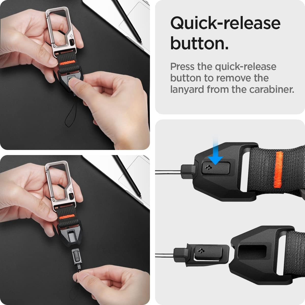 Spigen for AirPods Pro 3 / AirPods Pro 2 Lanyard with Carabiner – Black