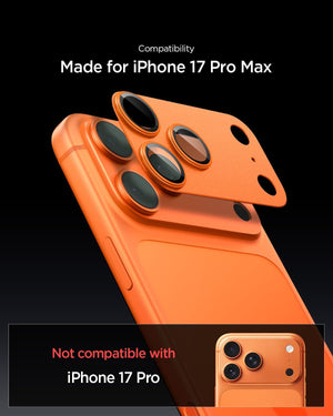 Spigen Camera Lens Screen Protector [GlasTR EZ Fit Optik Pro XL] Designed for iPhone 17 Pro Max [Case Friendly] - Cosmic Orange [1 Pack]