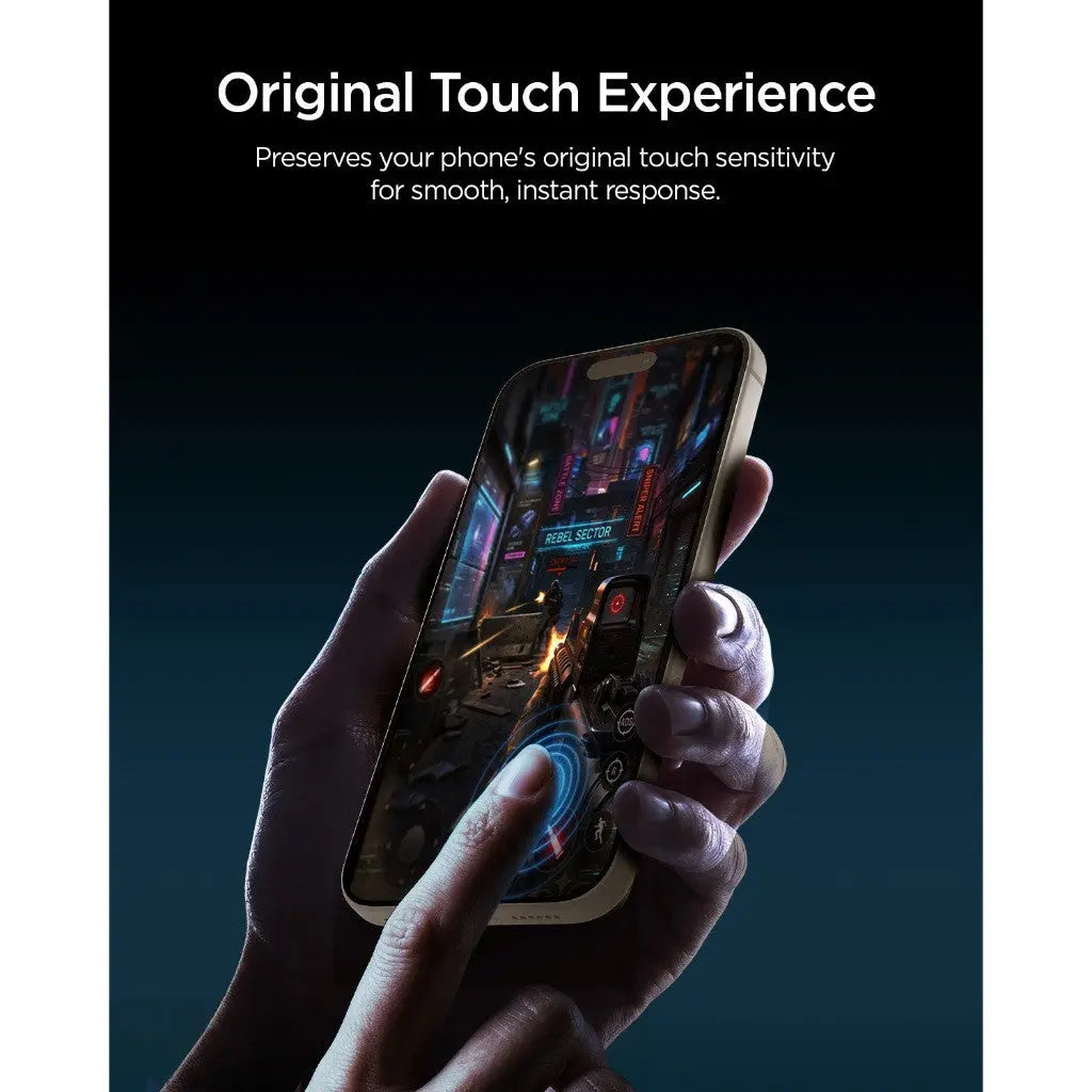 Spigen iPhone 18 Pro Max Privacy Screen Protector – GLAS.tR EZ Fit Pro HD, Offline Version – 2 Pack – Touch response