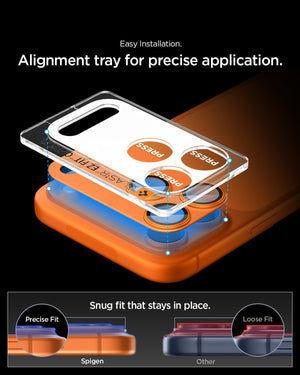 Spigen Camera Lens Screen Protector [GlasTR EZ Fit Optik Pro XL] Designed for iPhone 17 Pro Max [Case Friendly] - Cosmic Orange [1 Pack]