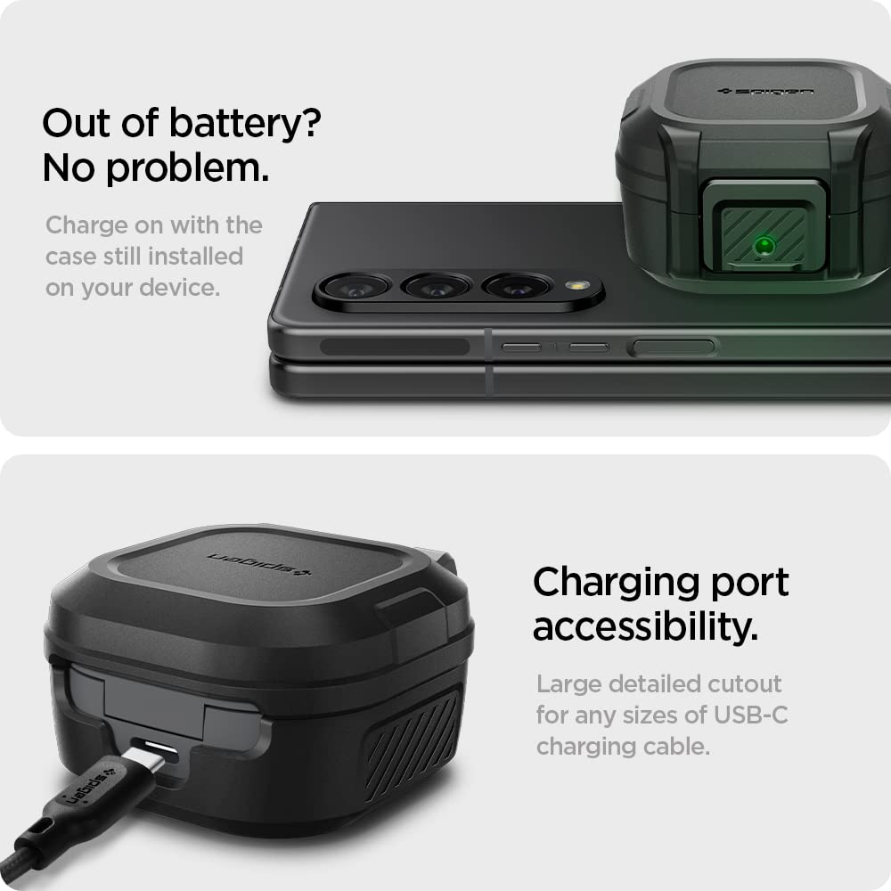 Spigen Galaxy Buds 2 Case - Lock Fit - Matte Black - image 6