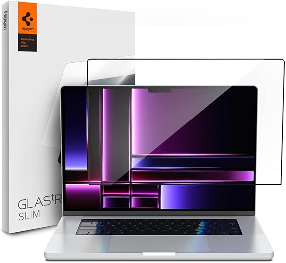 Spigen MacBook Pro 16 inch Glas.tR SLIM Screen Protector Black - AGL04233