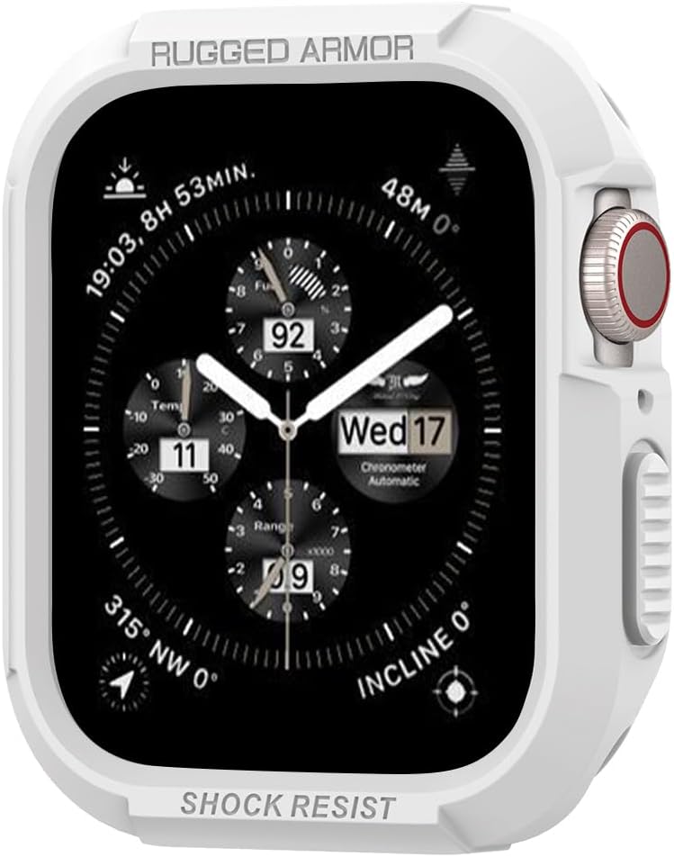 Spigen Apple Watch 45mm/44mm Rugged Armor case - White - image 1