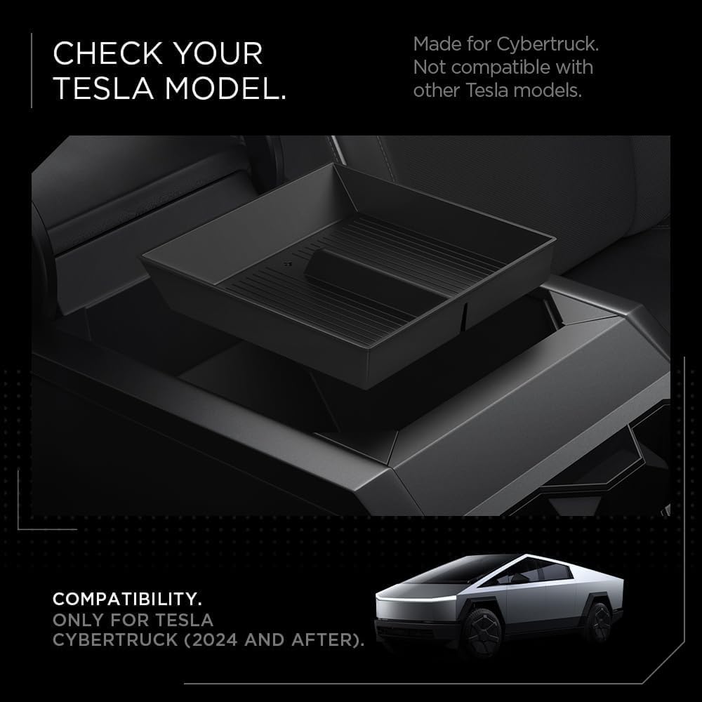 Spigen Tesla Cybertruck Bottom Center Console Organizer Tray - Black - image 2
